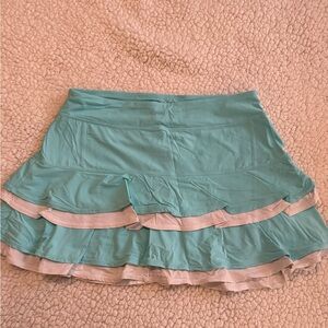 Lilly Pulitzer Turquoise and white Ruffle Mini Skort